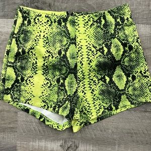 Carmin Green Snakeskin Shorts